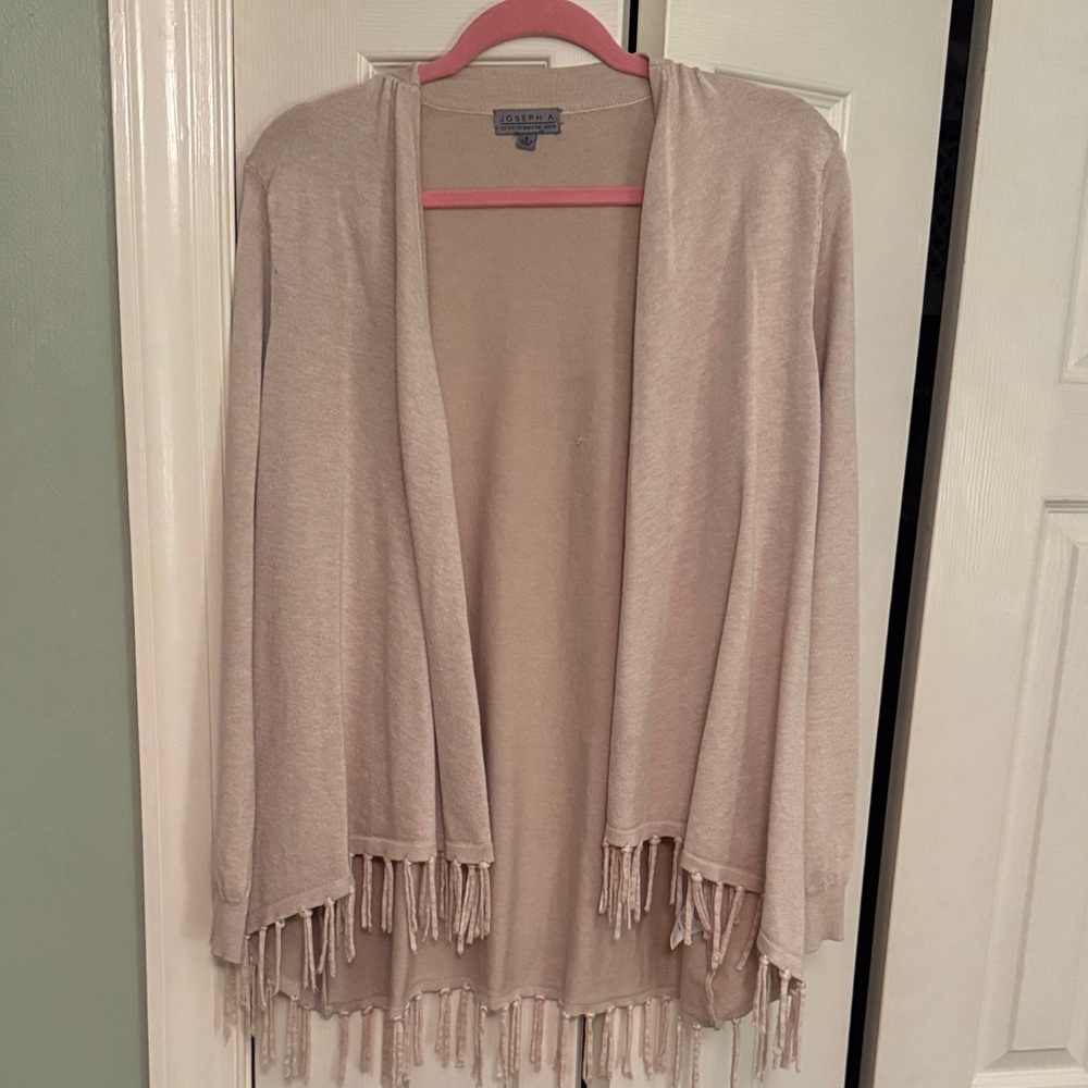 Joseph A Cream Fringe Cardigan